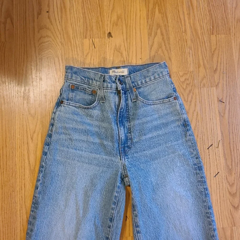 MADEWELL BALLOON JEANS BARREL LEG cropped baggy high waist stretch denim sz 23 - Picture 3 of 7